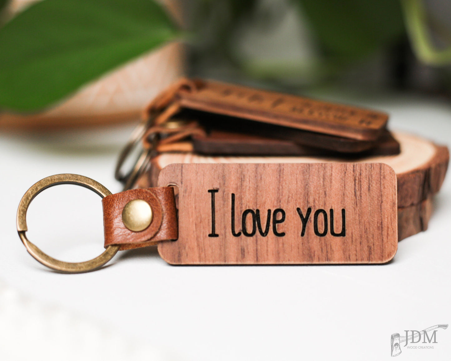 Custom Engraved Keychain | Personalized Wood Keychain | Keyring Gift | Drive Safe Keychain | Laser Engraved Gift | Anniversary Keychain