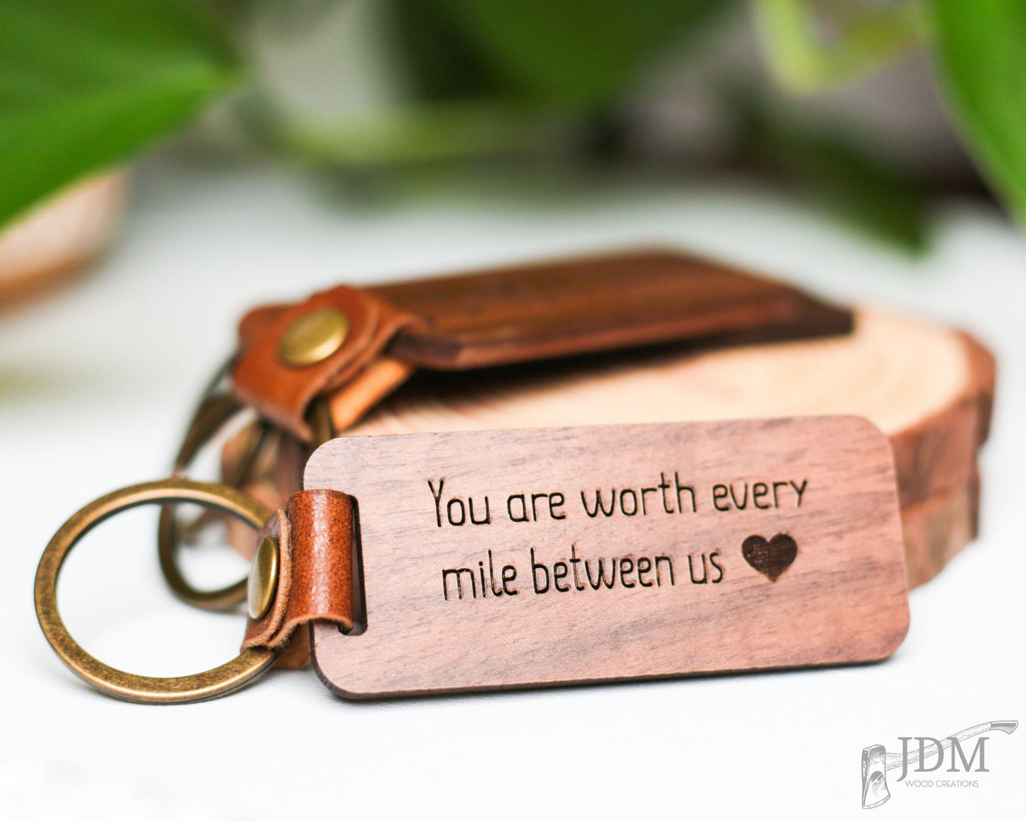 Custom Engraved Keychain | Personalized Wood Keychain | Keyring Gift | Drive Safe Keychain | Laser Engraved Gift | Anniversary Keychain