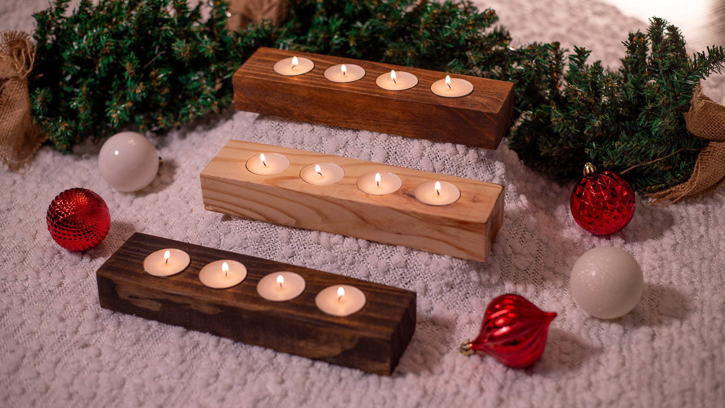 Wooden Tealight Holder | Candle Holder | Tealight Centerpiece | Wood Candle Stand | Wood Candle Favor | Rustic Wedding Decor | Candle Decor