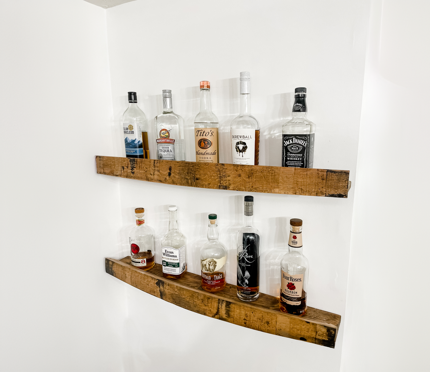 Whiskey Barrel Stave Shelf