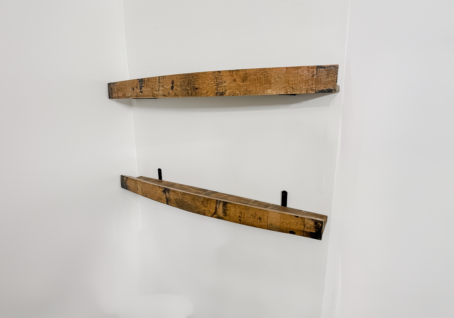 Whiskey Barrel Stave Shelf
