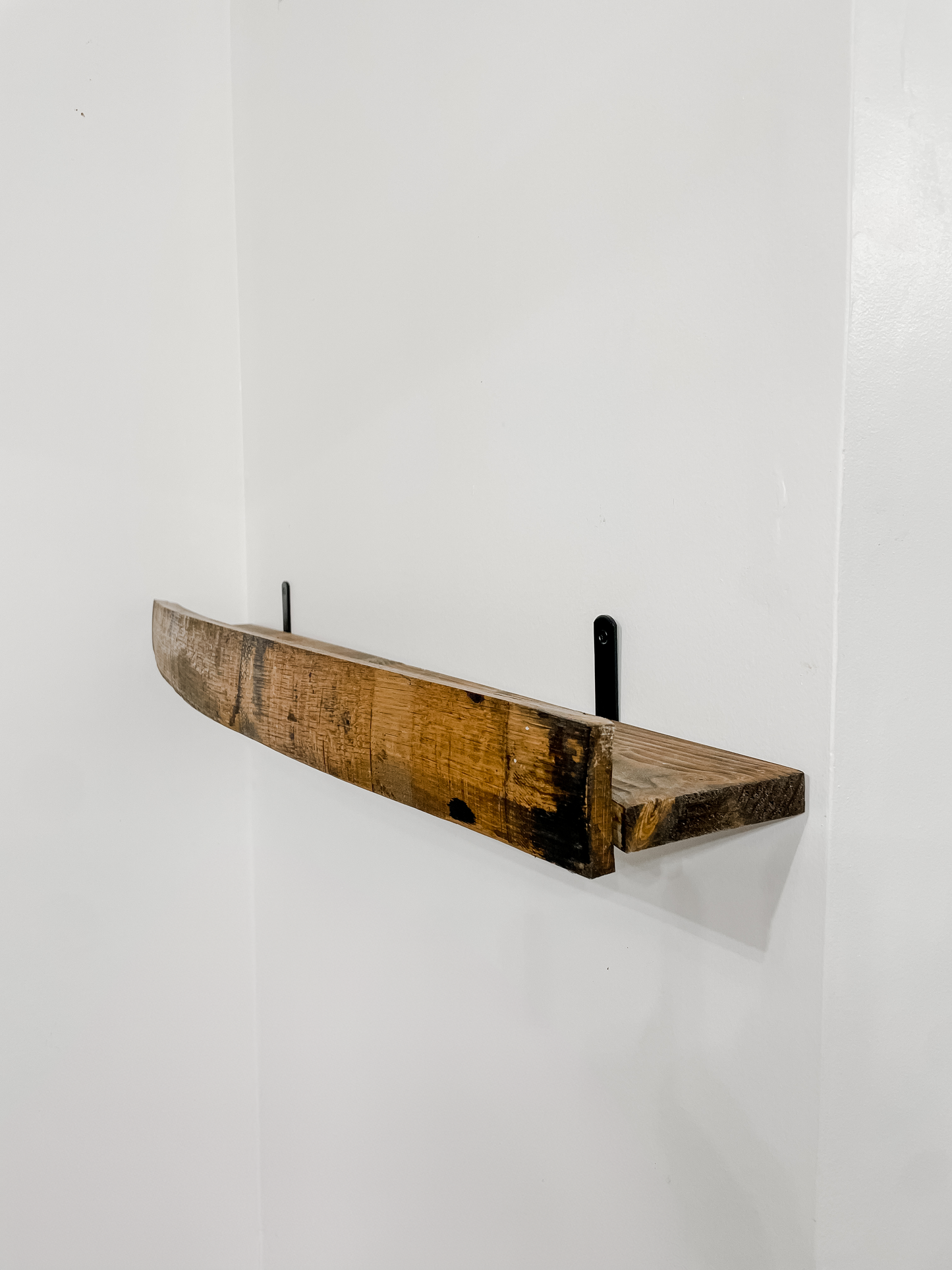 Whiskey Barrel Stave Shelf
