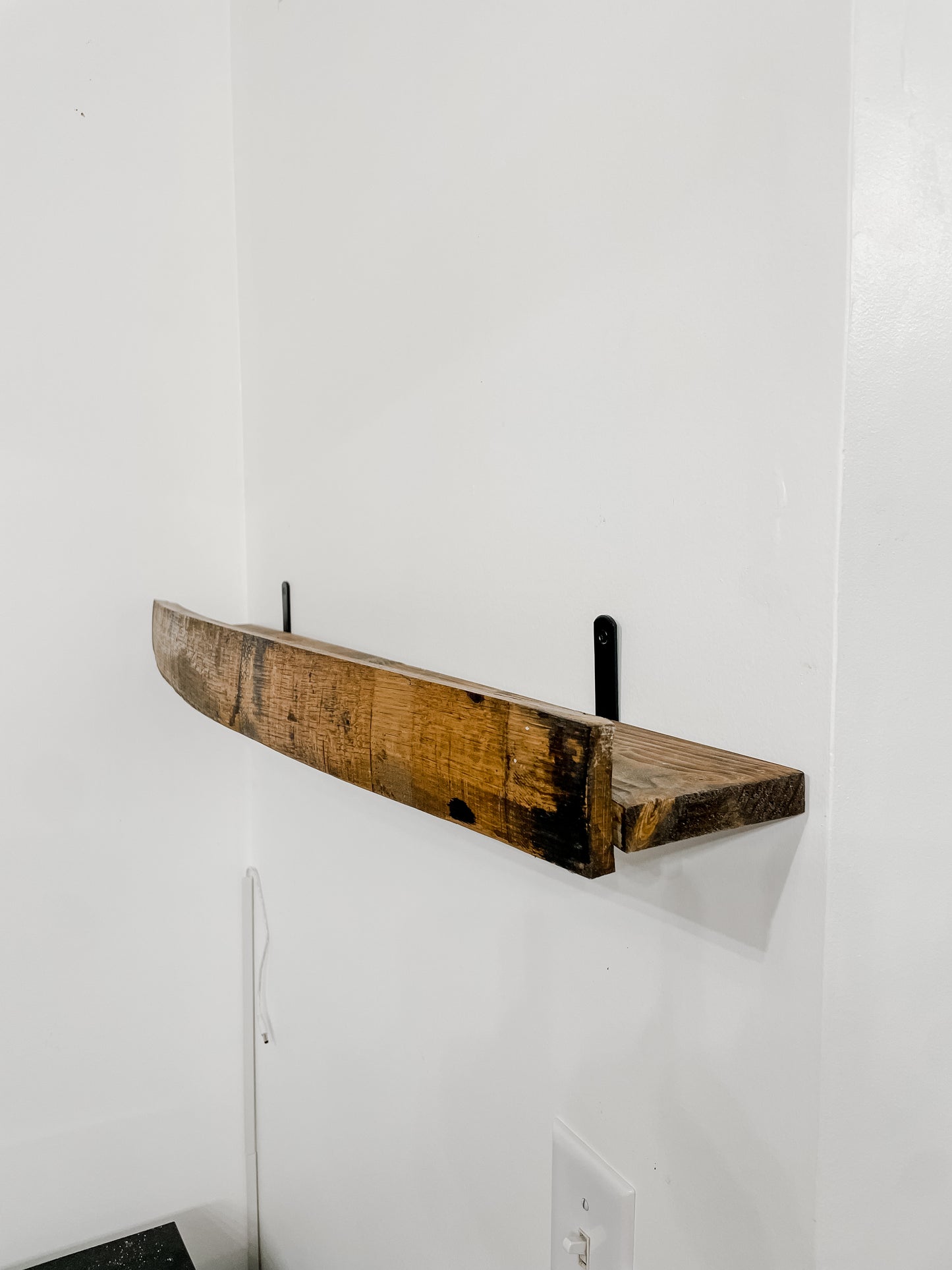 Whiskey Barrel Stave Shelf