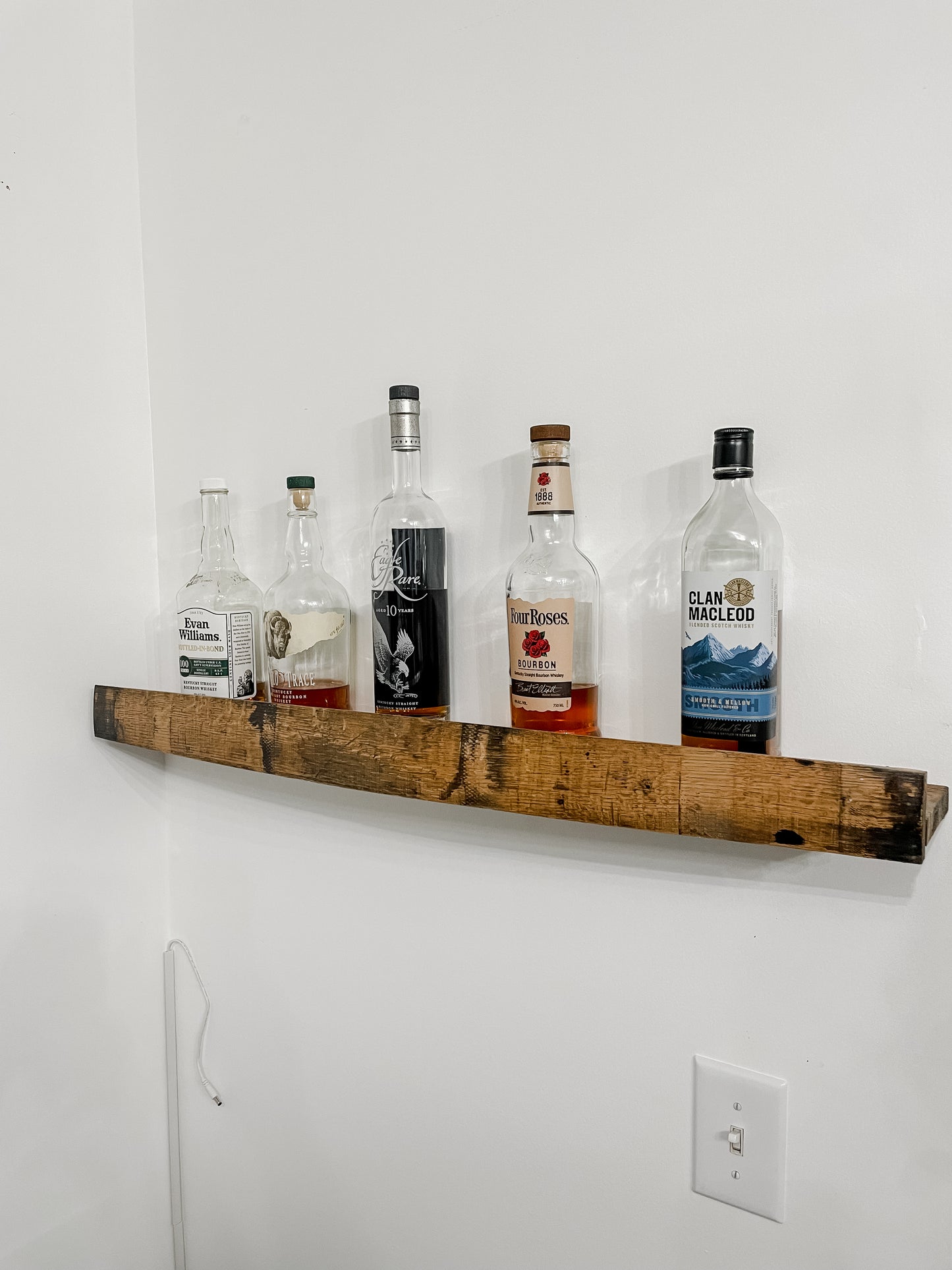 Whiskey Barrel Stave Shelf