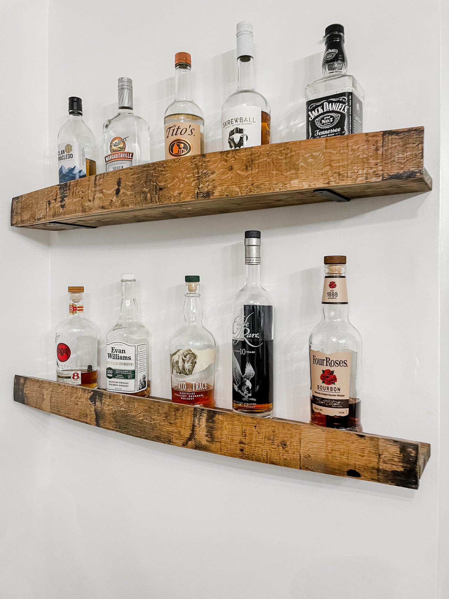 Whiskey Barrel Stave Shelf
