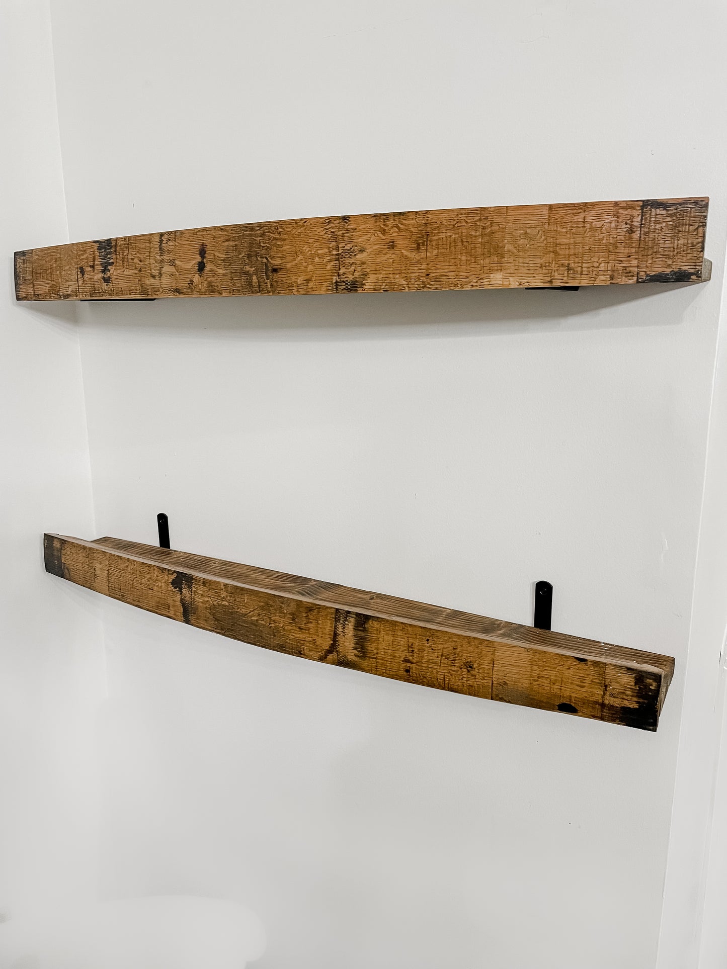 Whiskey Barrel Stave Shelf