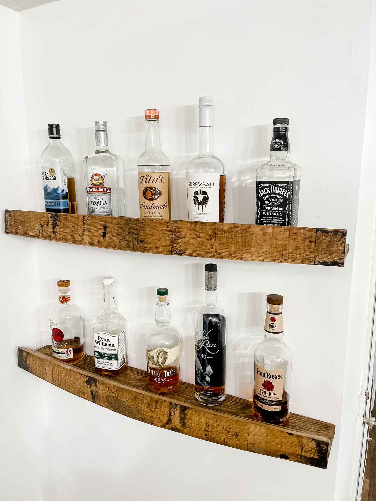 Whiskey Barrel Stave Shelf