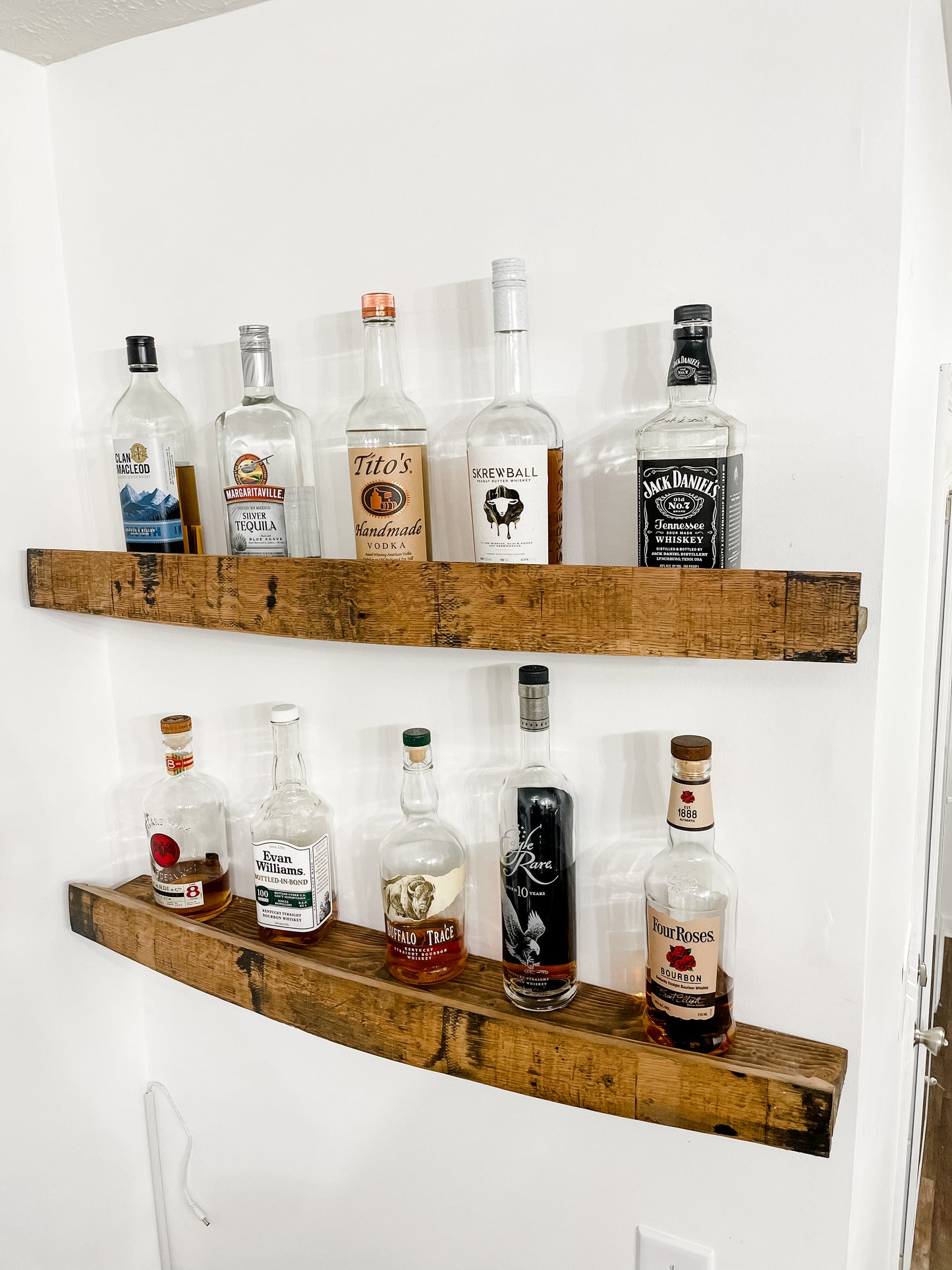 Whiskey Barrel Stave Shelf
