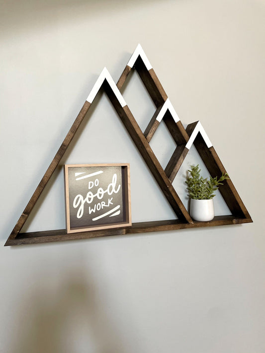 Mountain Shelf | Geometric Shelves | Wood Wall Shelf | 35”X26” | Mountain Home Decor