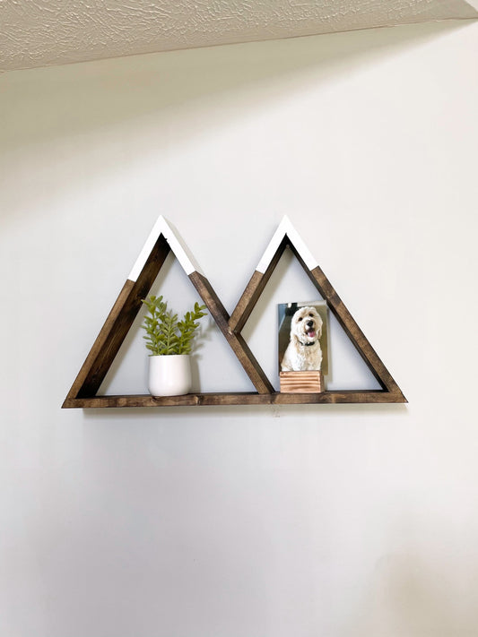 Mountain Shelf | Geometric Shelves | Wood Wall Shelf | 27x15.5 | Triangle Shelves | Mountain Home Decor |