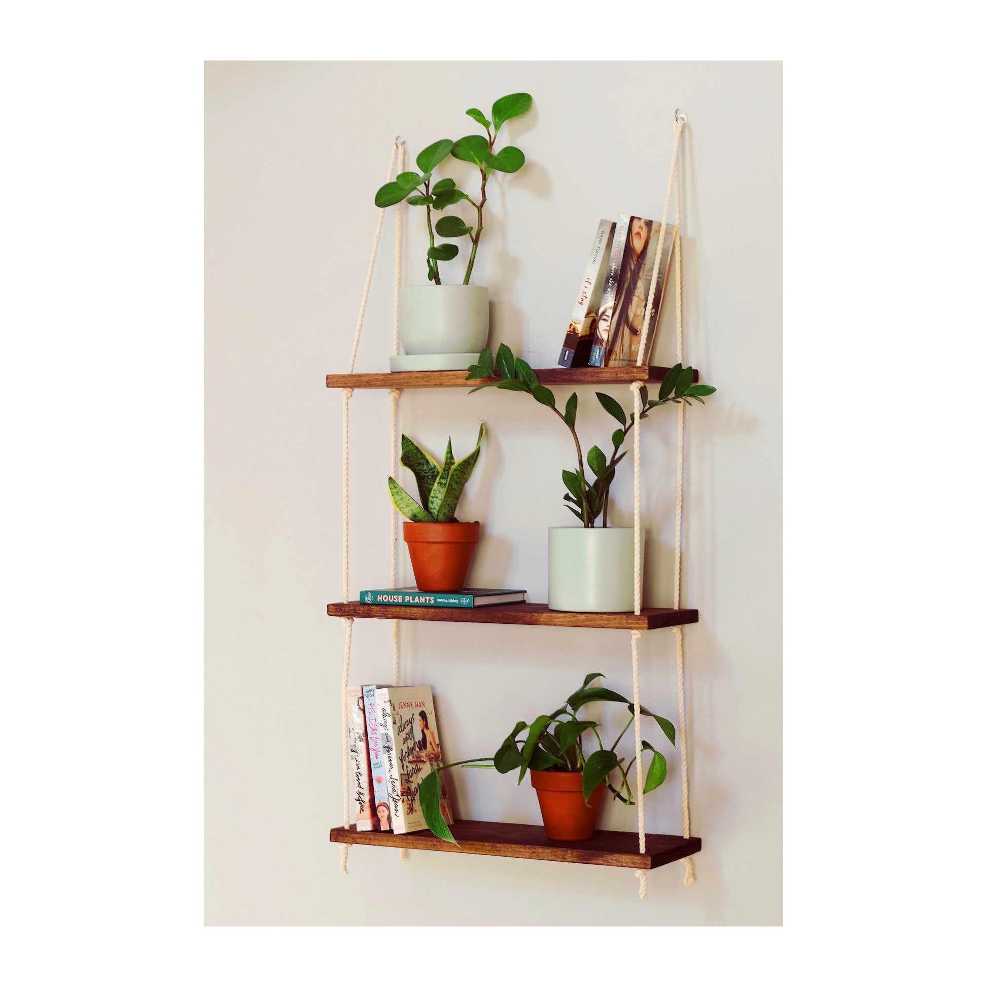 Tiered Wall Shelf | Tiered Hanging Shelf | Rope Shelves | Hanging Planter | Floating Shelves | Boho Hanging Planter