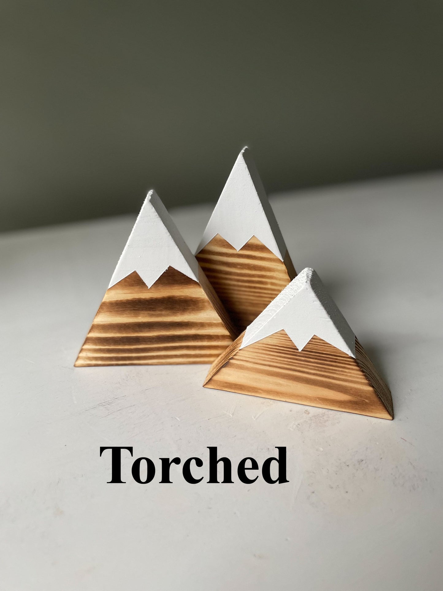 unique mountain decor mini mountains with torched wood