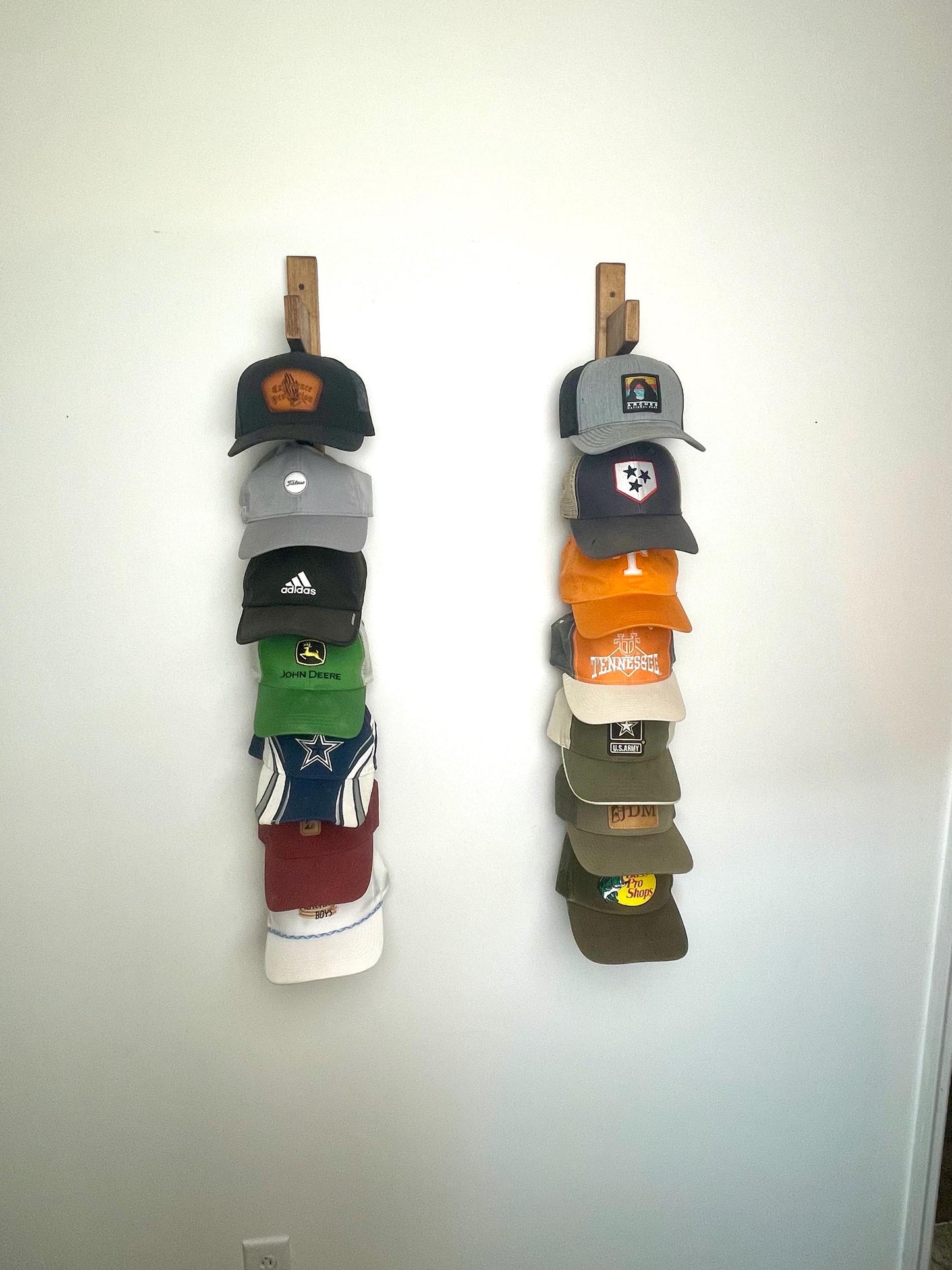 Custom Wood Hat Rack | Hat Display Shelf | Handmade Hat Hanging Rack | Vertical Hat Storage