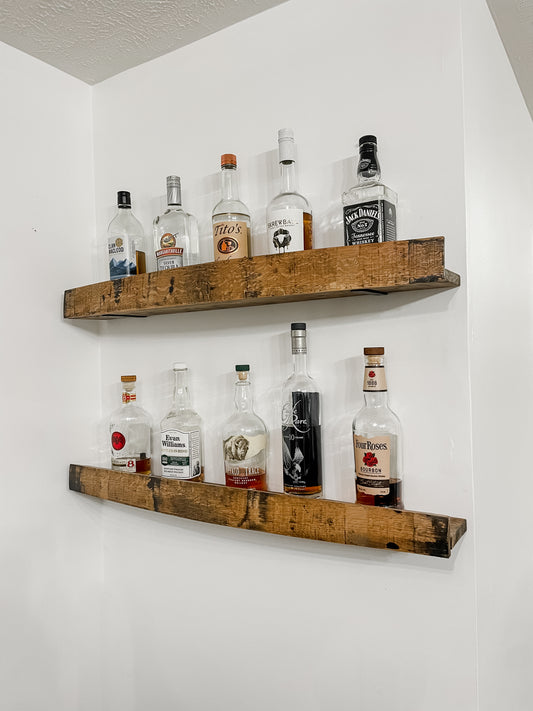 Whiskey Barrel Stave Shelf