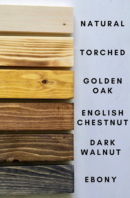 mountain shelf decor stain options