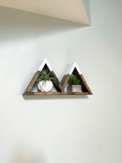 Mountain Shelf | Geometric Shelves | Wood Wall Shelf | 20"x10" | Wall Hangings| Triangle Shelves | Nature Décor | Mountain Home Décor