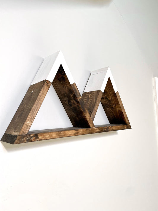 Mountain Shelf | Geometric Shelves | Wood Wall Shelf | 20"x10" | Wall Hangings| Triangle Shelves | Nature Décor | Mountain Home Décor