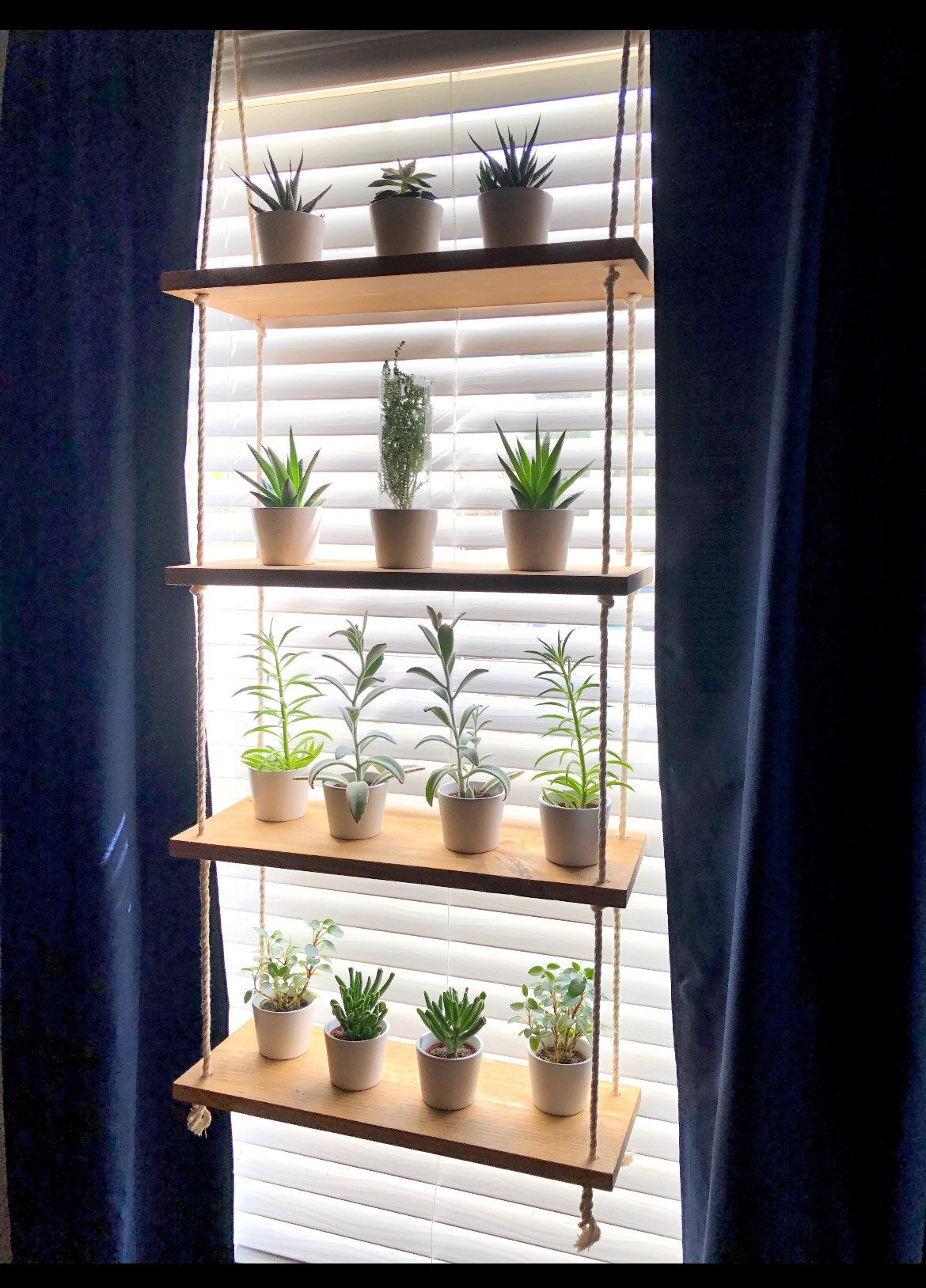 Window Plant Shelf: 4-Tiered Hanging Window Shelves for Greenery Display