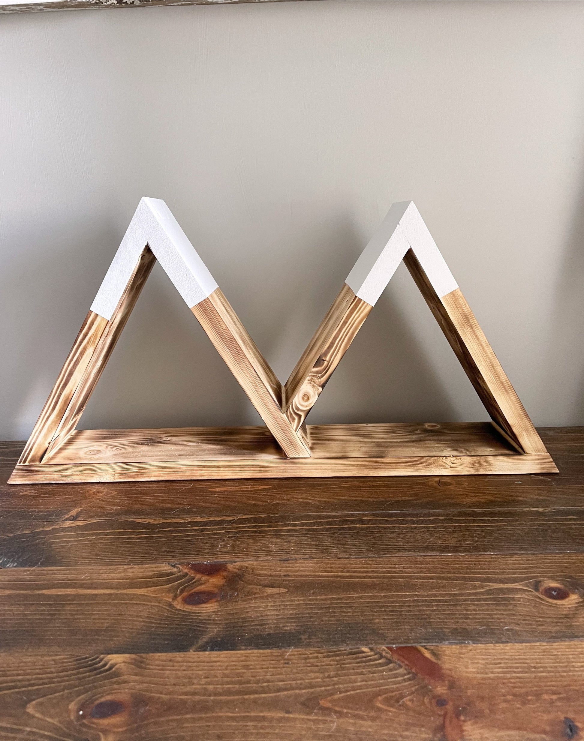 Mountain Shelf | Geometric Shelves | Wood Wall Shelf | 20"x10" | Wall Hangings| Triangle Shelves | Nature Décor | Mountain Home Décor