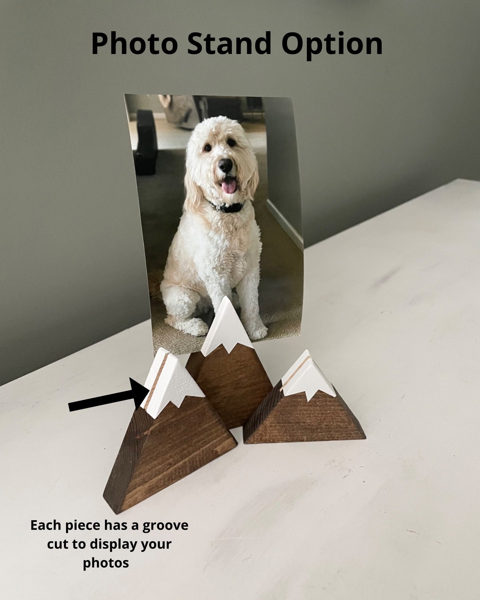 mountain decor photo stand
