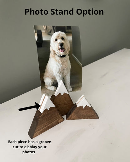 mountain decor photo stand