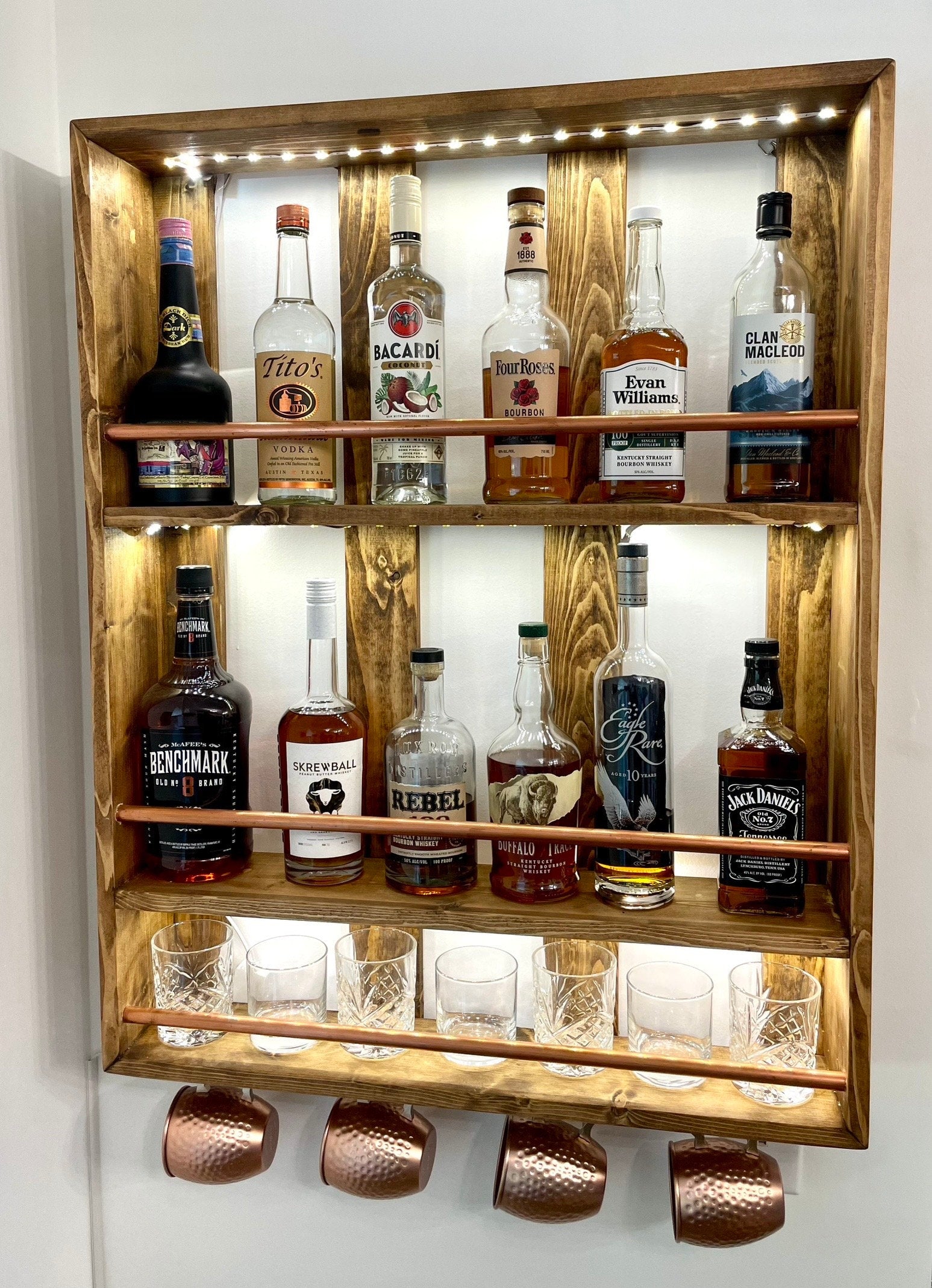 Wall mounted deals liquor display cabinet