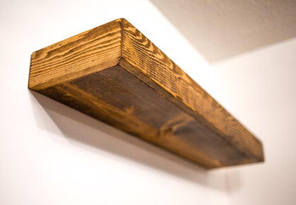 Wood Floating Shelves Heavy Duty | Custom Size Rustic Home Décor | Kitchen Shelf